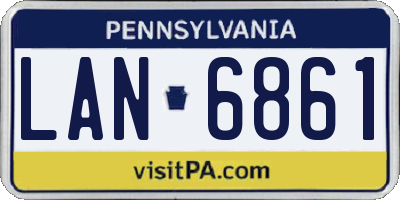 PA license plate LAN6861