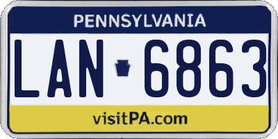 PA license plate LAN6863