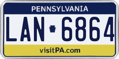 PA license plate LAN6864
