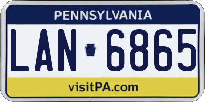PA license plate LAN6865