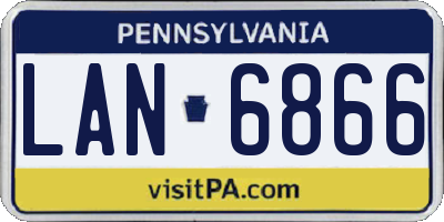 PA license plate LAN6866