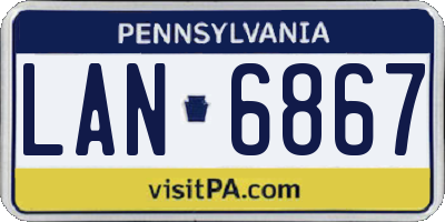 PA license plate LAN6867