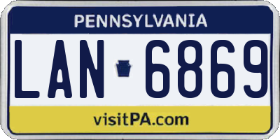 PA license plate LAN6869
