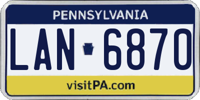 PA license plate LAN6870