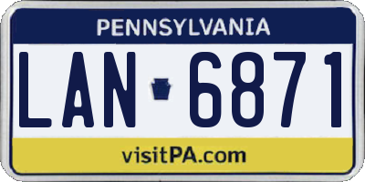 PA license plate LAN6871