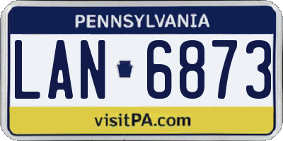 PA license plate LAN6873