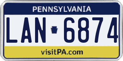 PA license plate LAN6874