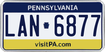 PA license plate LAN6877
