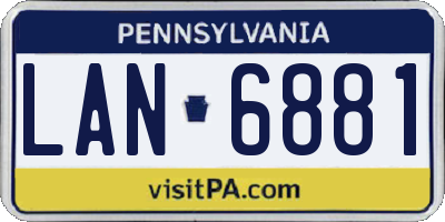 PA license plate LAN6881