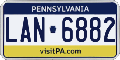 PA license plate LAN6882