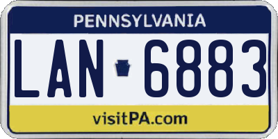 PA license plate LAN6883