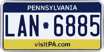 PA license plate LAN6885