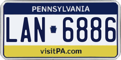 PA license plate LAN6886
