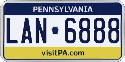 PA license plate LAN6888