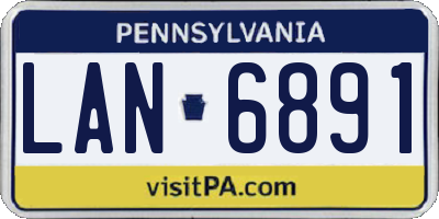 PA license plate LAN6891