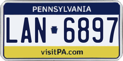 PA license plate LAN6897