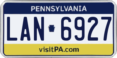 PA license plate LAN6927