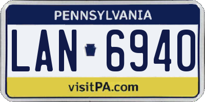 PA license plate LAN6940