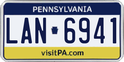 PA license plate LAN6941