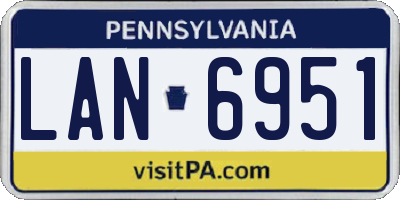 PA license plate LAN6951
