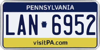 PA license plate LAN6952