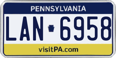 PA license plate LAN6958