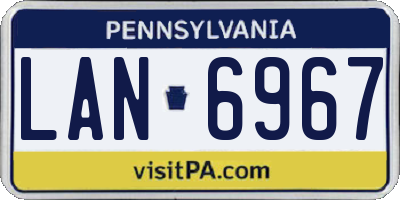 PA license plate LAN6967
