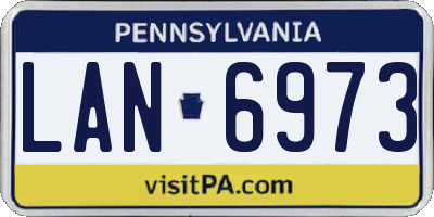 PA license plate LAN6973