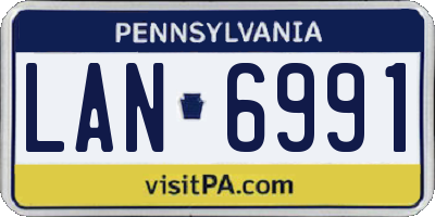 PA license plate LAN6991
