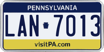 PA license plate LAN7013