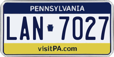 PA license plate LAN7027