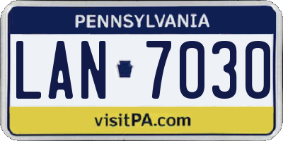 PA license plate LAN7030