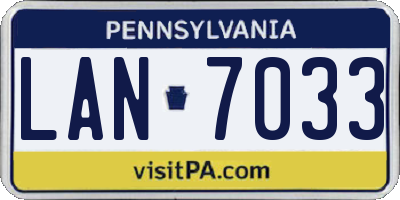 PA license plate LAN7033