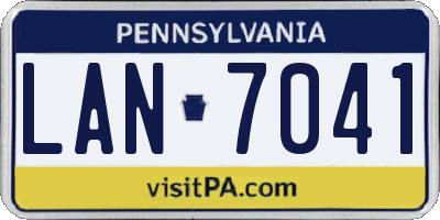 PA license plate LAN7041