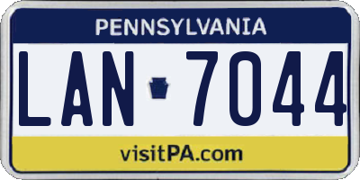 PA license plate LAN7044