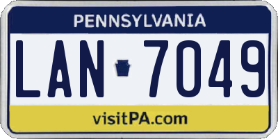 PA license plate LAN7049