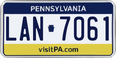 PA license plate LAN7061