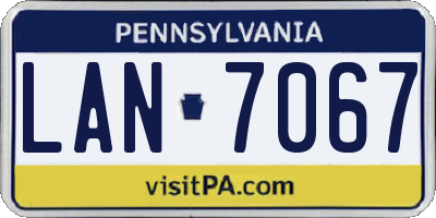 PA license plate LAN7067