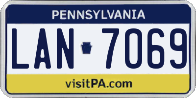 PA license plate LAN7069