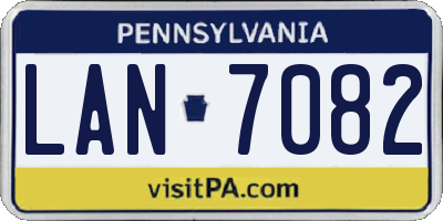 PA license plate LAN7082