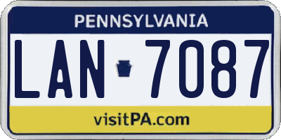 PA license plate LAN7087