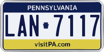 PA license plate LAN7117