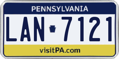 PA license plate LAN7121
