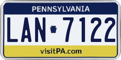 PA license plate LAN7122