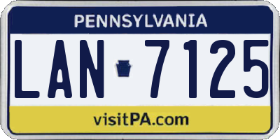 PA license plate LAN7125