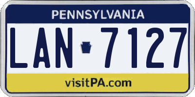 PA license plate LAN7127