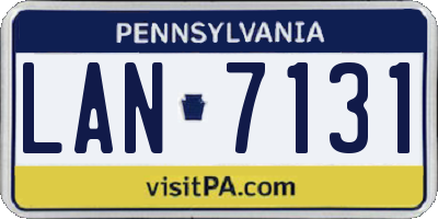 PA license plate LAN7131