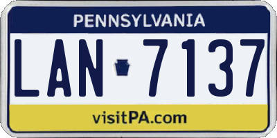 PA license plate LAN7137