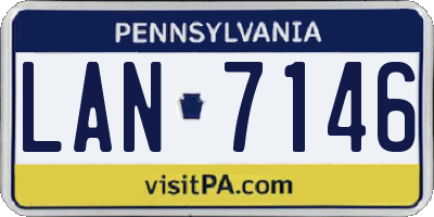 PA license plate LAN7146