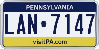 PA license plate LAN7147